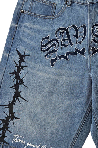 Savage Embroidered Jorts