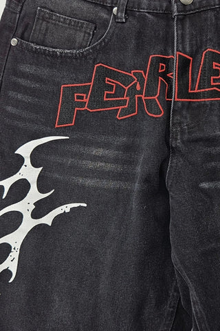 Fearless Embroidered Jorts