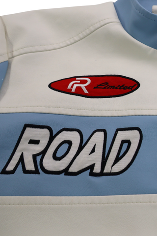 Racing Woven PU Jacket - Sky Blue/White