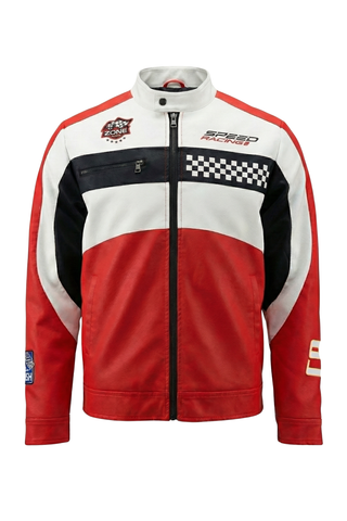 Racing Woven PU Jacket - Red/Black