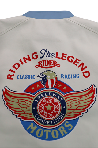 Racing Woven PU Jacket - Sky Blue/White