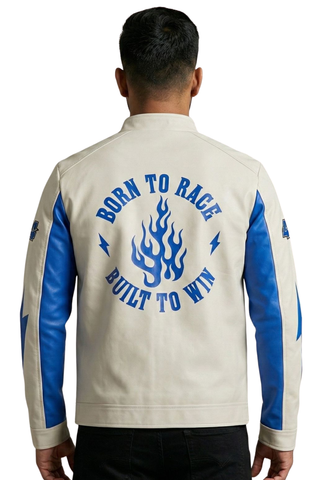 Racing Woven PU Jacket - Blue/White