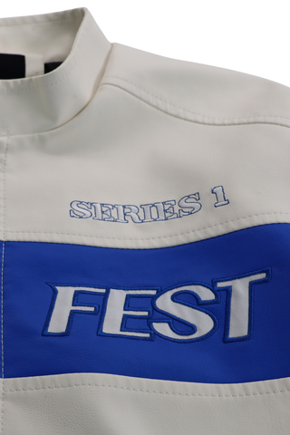 Racing Woven PU Jacket - Blue/White