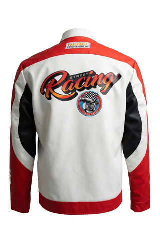 Racing Woven PU Jacket - Red/Black