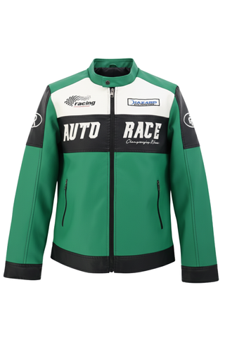 Racing Woven PU Jacket - Green/black