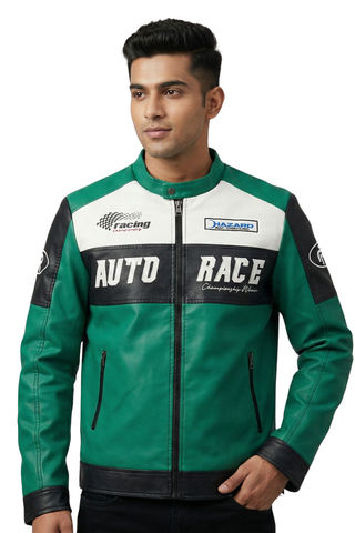 Racing Woven PU Jacket - Green/black