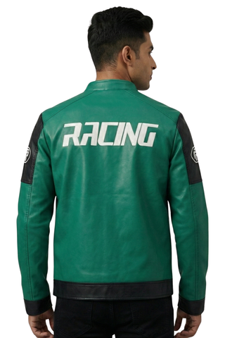 Racing Woven PU Jacket - Green/black