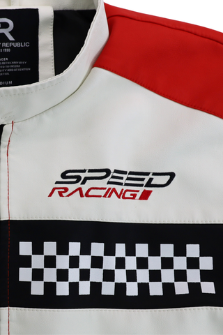 Racing Woven PU Jacket - Red/Black