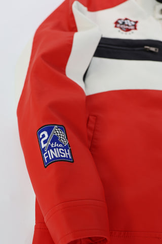 MEN'S RACING WOVEN PU JACKET - Red/Black