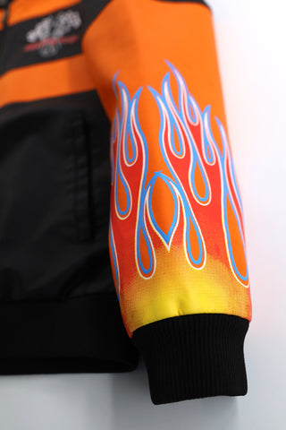MEN'S RACING WOVEN PU JACKET - Orange/Black
