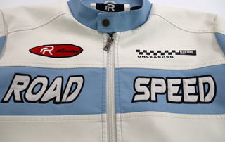 MEN'S RACING WOVEN PU JACKET - Sky Blue/White