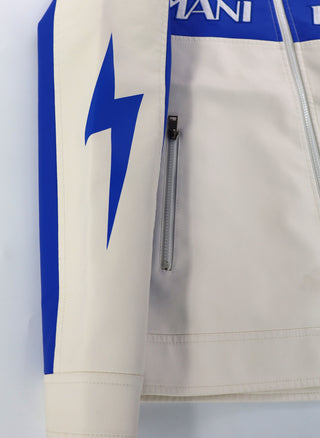 MEN'S RACING WOVEN PU JACKET - Blue/White