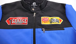 MEN'S RACING WOVEN PU JACKET - Blue/Black