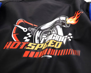 MEN'S RACING WOVEN PU JACKET - Blue/Black