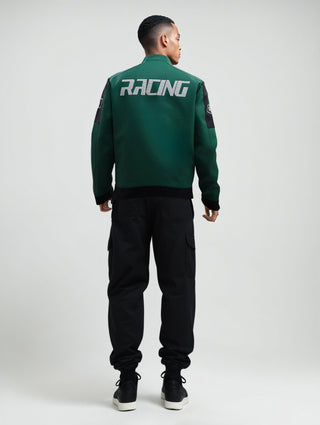 MEN'S RACING WOVEN PU JACKET - Green/black