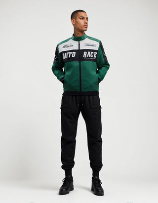 MEN'S RACING WOVEN PU JACKET - Green/black