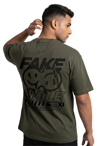 Fake Smile Graphic Boxy Fit T-shirt
