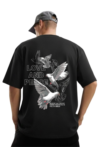 Love & Peace Graphic Boxy Fit T-shirt