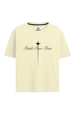 Faith Over Fear Minimal Graphic Regular Fit T-shirt