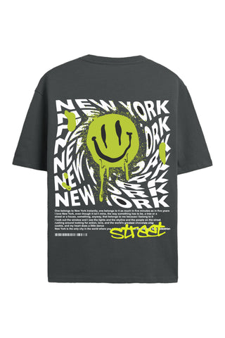 New York Graffiti Smiley Boxy Fit T-shirt