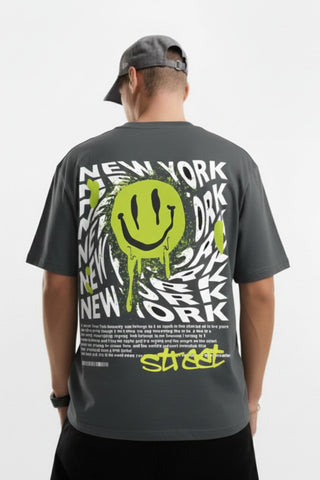 New York Graffiti Smiley Boxy Fit T-shirt