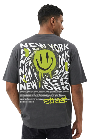 New York Graffiti Smiley Boxy Fit T-shirt