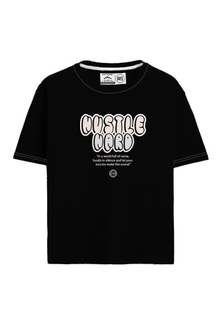 Hustle Hard Graphic Printed Regular Fit Tshirt