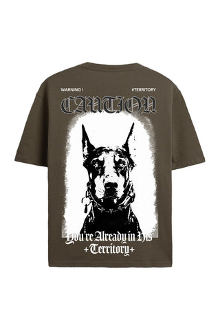 Caution Graphic Loose Fit T-Shirt