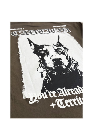 Caution Graphic Loose Fit T-Shirt