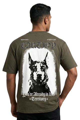 Caution Graphic Loose Fit T-Shirt