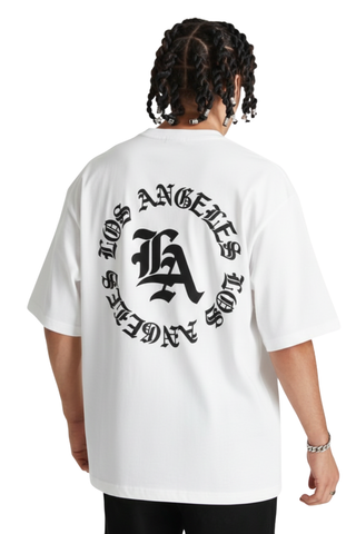 Los Angeles Gothic Graphic Chest Print T-shirt